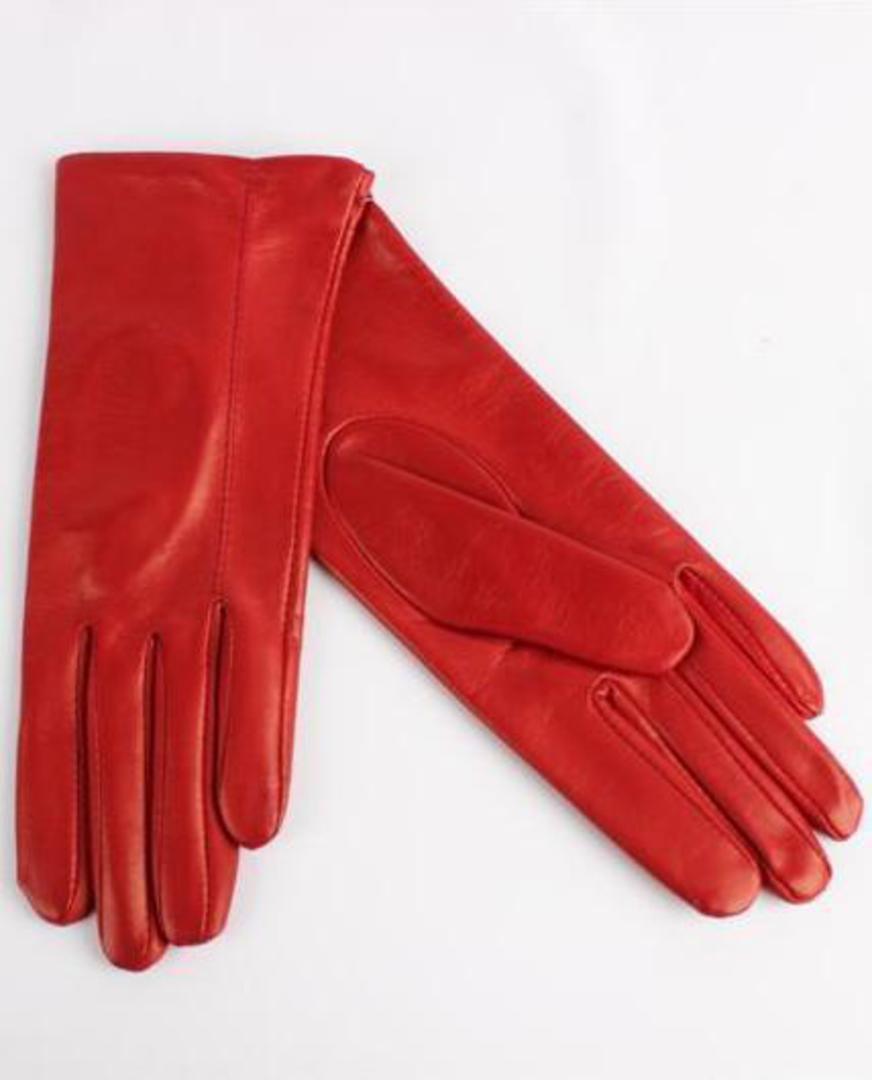 Italian Leather ladies glove with silk lining red Code-S/LL2867S image 0